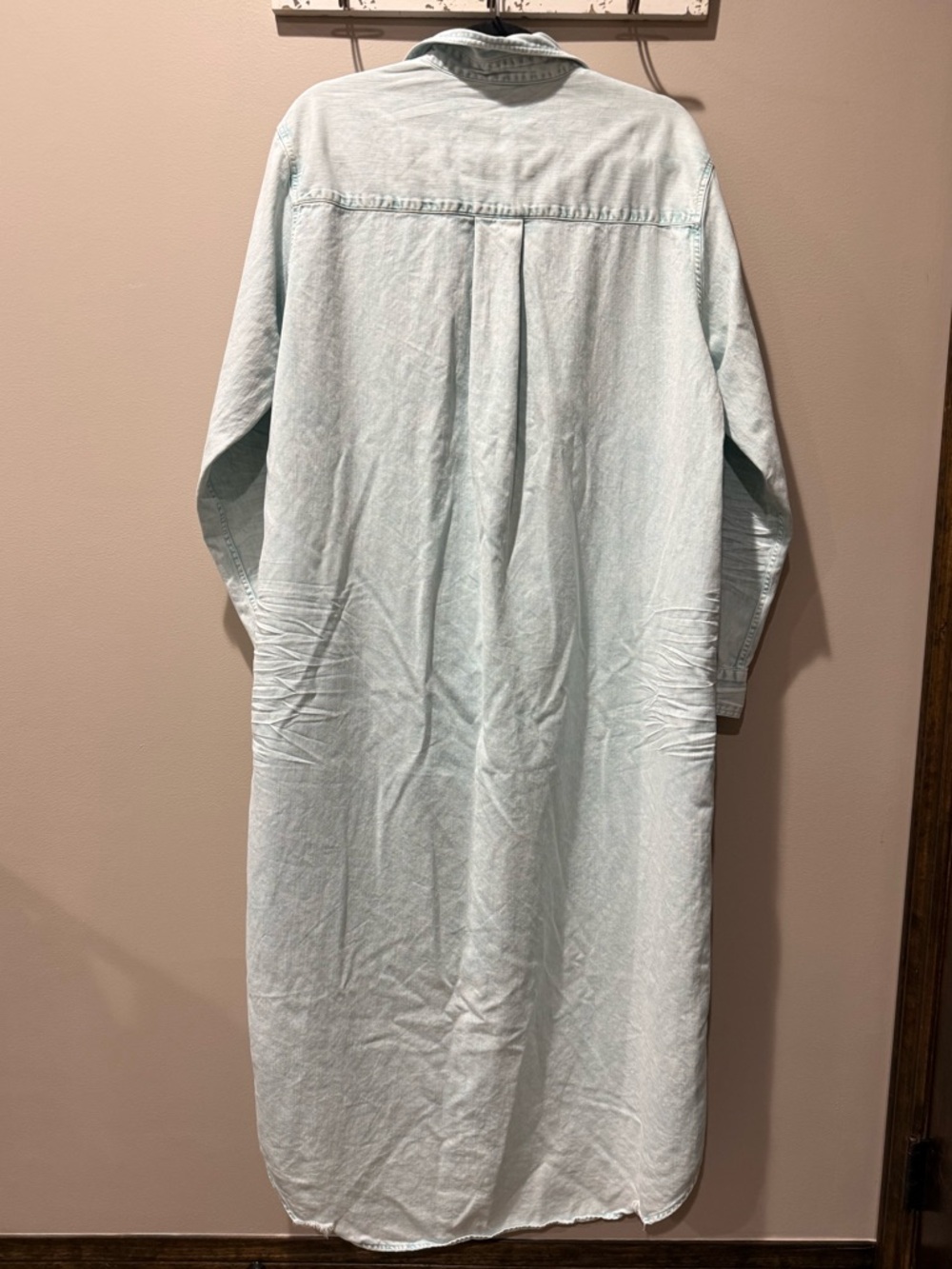 Frank & Eileen Rory Maxi Shirtdress Seafoam Mineral Wash Size XL - Picture 3 of 8